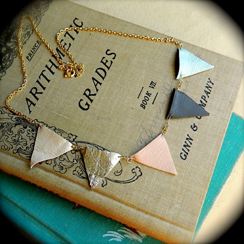 Festive Leather Bunting Necklace
