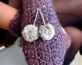 CROCHET PATTERN Fingerless Gloves/Mitts with PomPoms