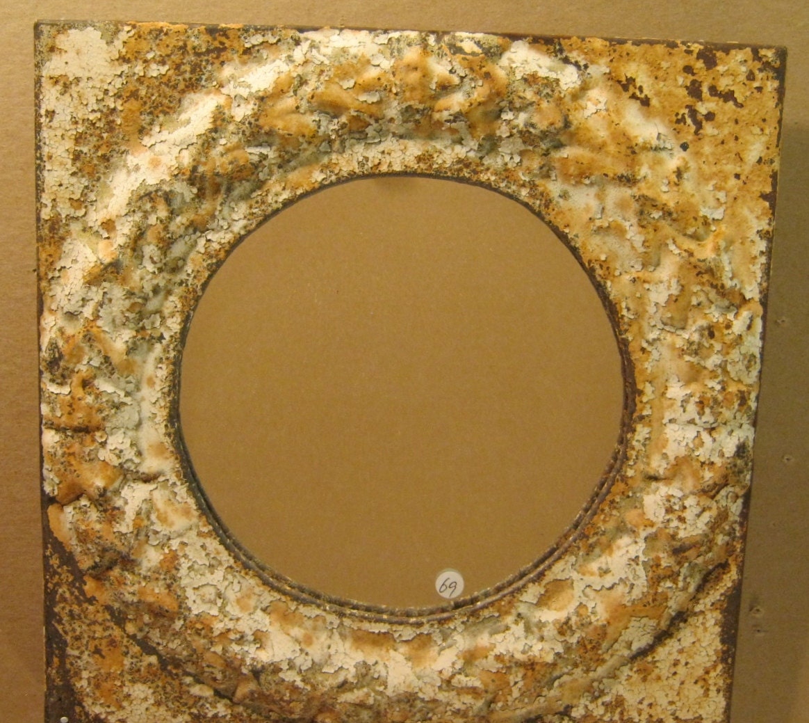 TIN CEILING Tile Mirror Shabby (Chic) Authentic Recycled S928-12