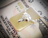 NEW - ERI Money Clip -  Skull Bull - Made in USA findings