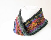 Jewel Tones Ombre Striped Ear Warmer - Crochet Boucle Ear Muffs - Infinity Headband