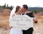 CUSTOM Wedding Sign OVER 300 designs 21x13 Forever/ FREE Mr and Mrs champagne tag set