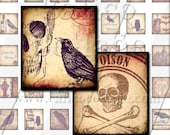 Gothic - Instant Download Digital Collage Sheet - .75X.83 Scrabble Tile Size 946