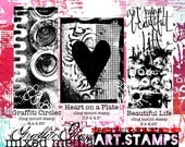 Graffiti Glam rubber stamps limited edition SET THREE