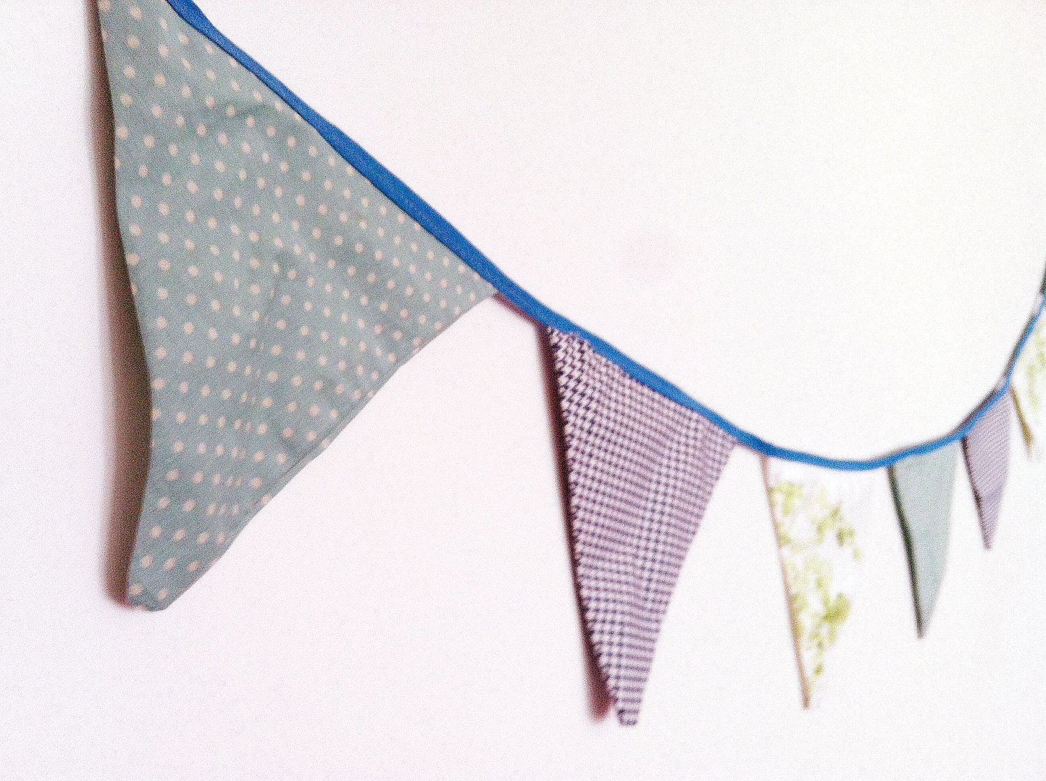 Fabric Garland, Wedding Bunting, Banners, Pennants, Flags - mint, green, blue
