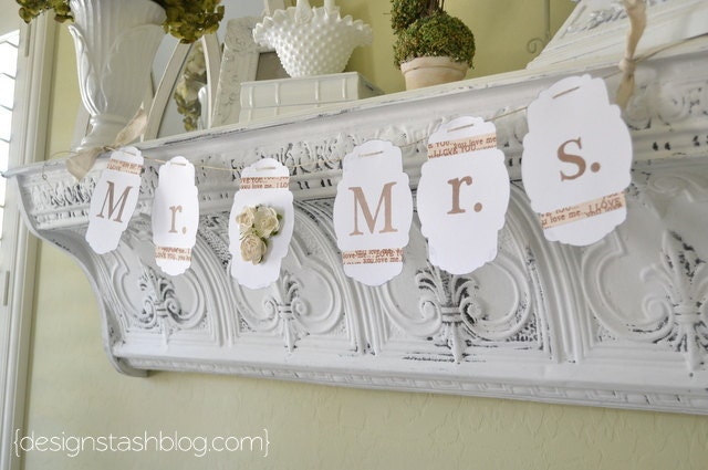 Mr. and Mrs. Wedding Engagement Banner