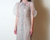 vintage 1930s SHEER STAR puffed sleeve gown, xs - s