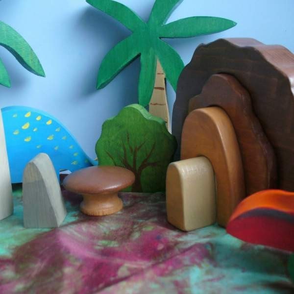 Kids Wooden Toy - Dinosaur Valley with Stacker - Waldorf Toys