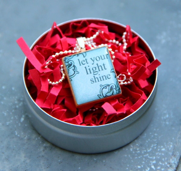 ADD A GIFT Tin to any Scrabble Tile Pendant