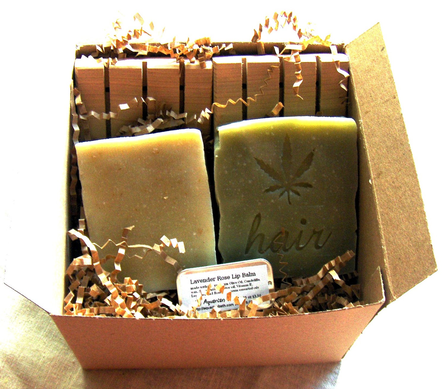 Ecofriendly Gift Set - Soap, Shampoo Bar, Lip Balm,  2 Cedar Soap Decks - plastic free - SLS Free