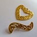 Clasp, toggle, "gold", 27mm filigree heart with curved bar. Sold per package of 3.