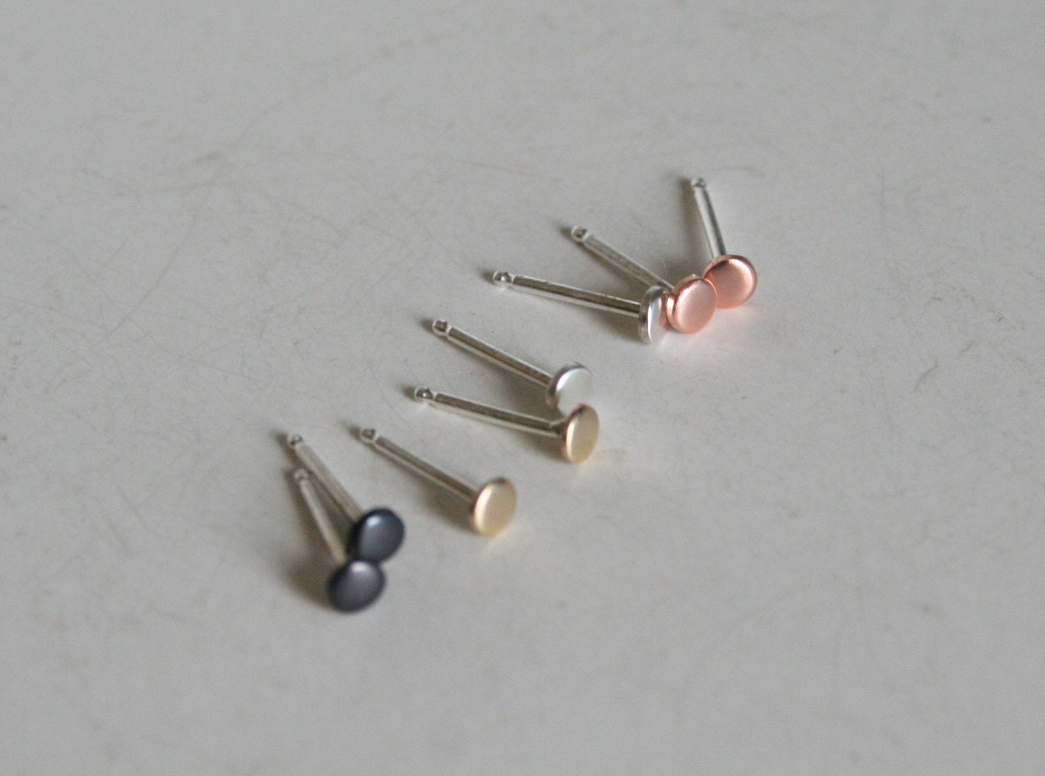 Super TIny 3mm Dot Earrings- Set of 4 Pairs