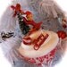 Fake Cupcake "Red Elf Cupcake Ornament" 12 Legs Original Holiday Decor Fab Secret Santa or Hostess Gift