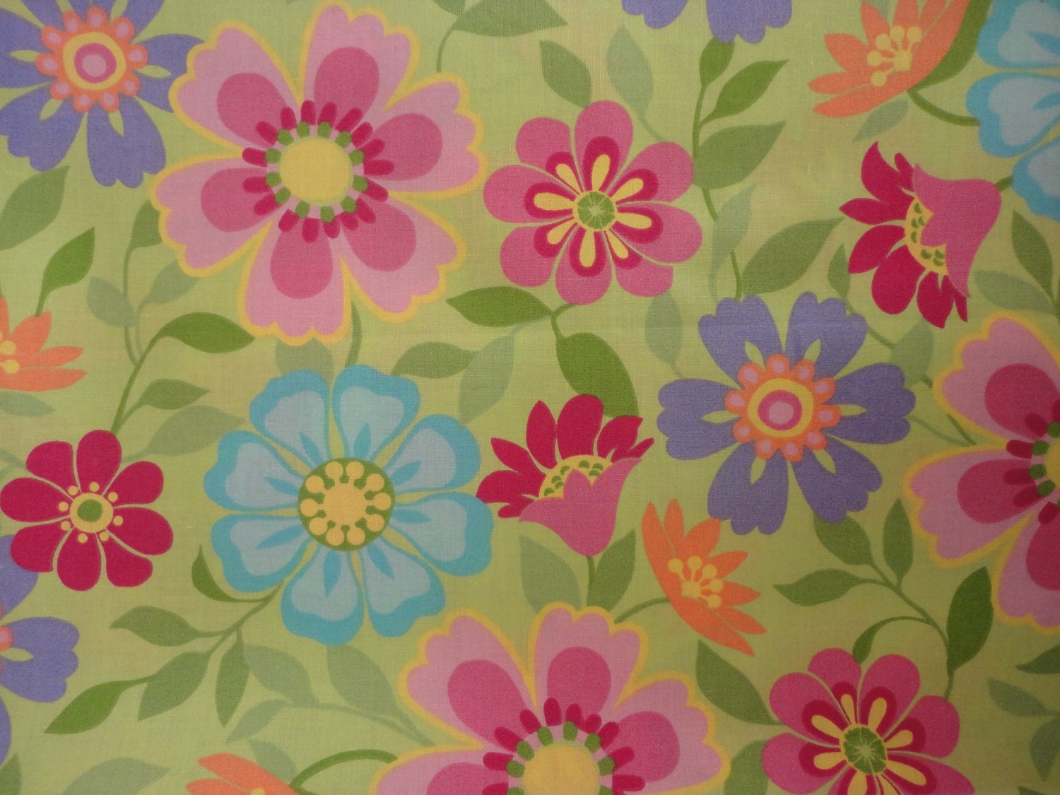 Cotton Fabric, Flowers, Multi Color Fabric Traditions