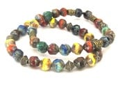 Multicolor Czech Glass Bead Stretch Stack Bracelets set of 2