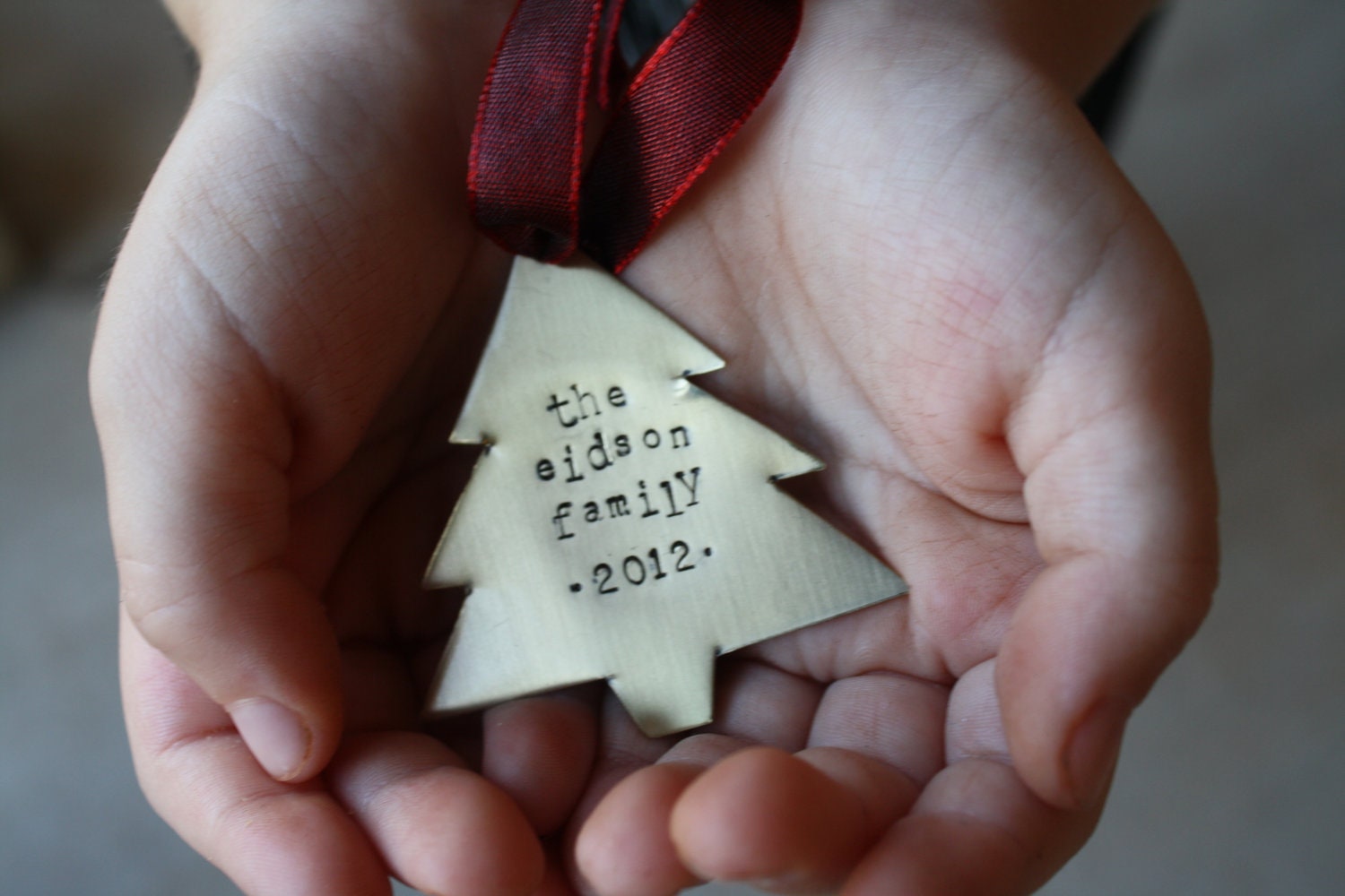 Hand Stamped Christmas Tree Ornament - ImBlessed