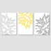 Modern Abstract Painterly Floral - Set of Three Large Scale 11x17 Floral Art Prints - Pale Yellow, Gray, and More