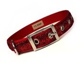 ruby slippers red sparkle metal buckle dog collar (3/4 inch)