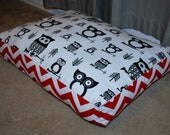 Owls and Chevron Dog Bed