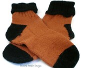 Socks - Hand Knit Pumpkin Colored Fall Socks