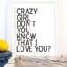 Crazy Girl Distressed Look Subway Art Print