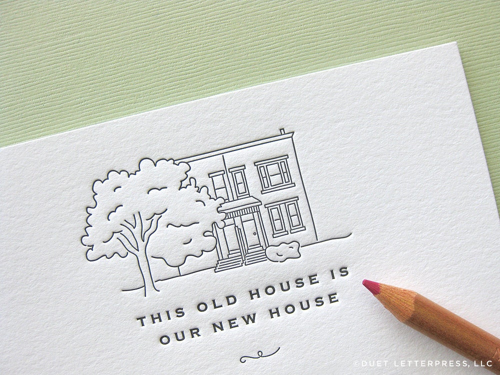 custom letterpress moving announcements
