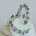 Artisan Hoop Post Earrings - Iolite and Sterling Silver, Handmade, Blue Waves