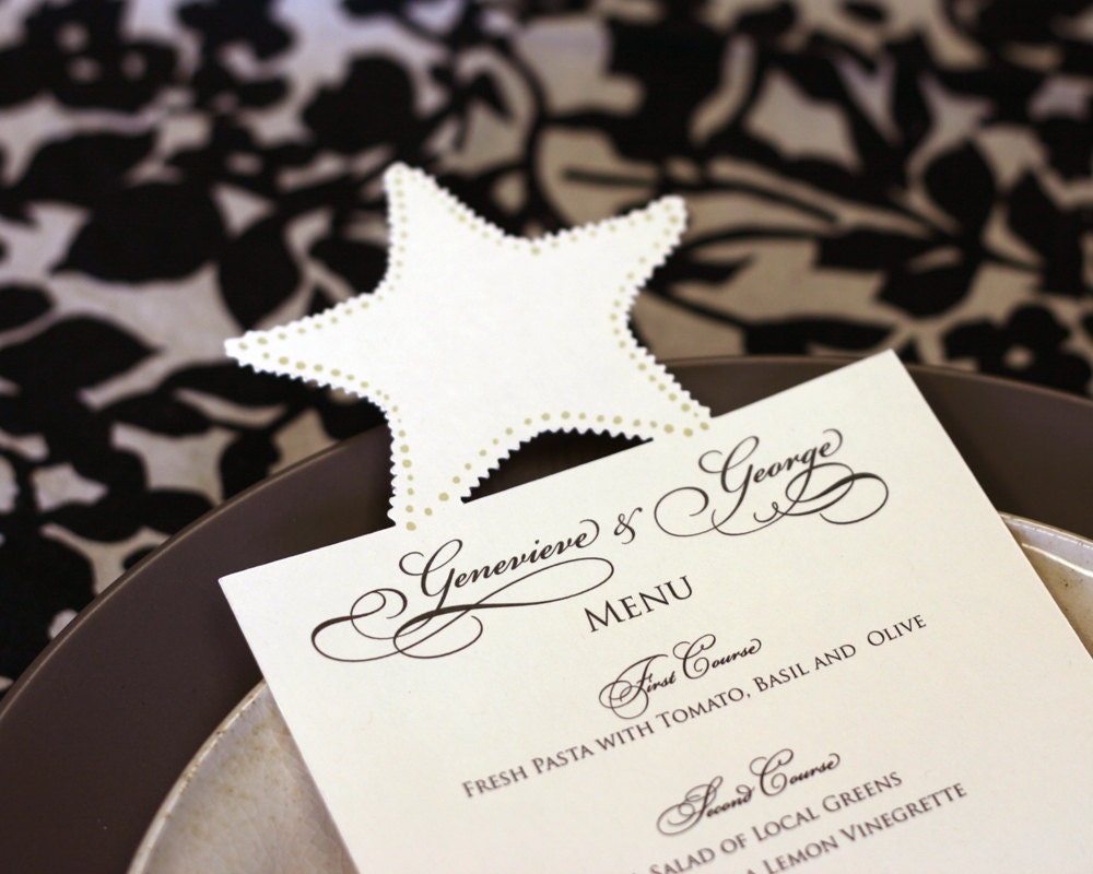 Starfish Menu Cards - Cutout