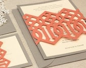 Imperial Trellis Wedding Invitation Sample - unique, cutout, trellis wrap design with customizable colors