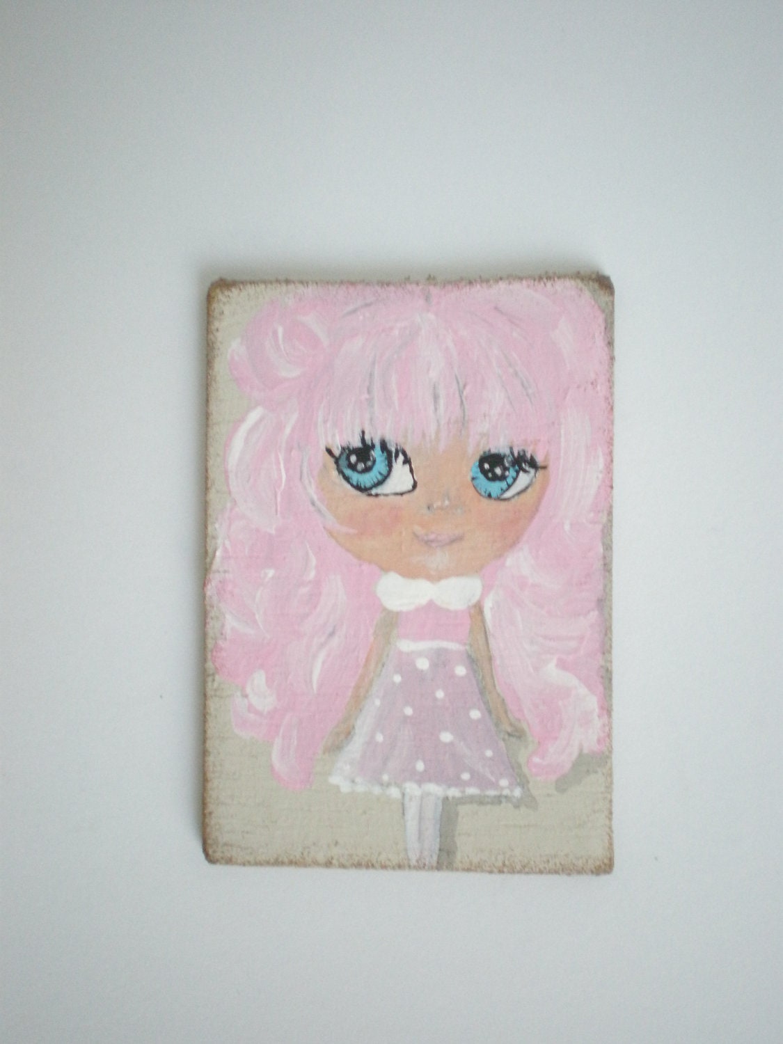 Hand Painted Doll Portrait Dollhouse Miniature Painting