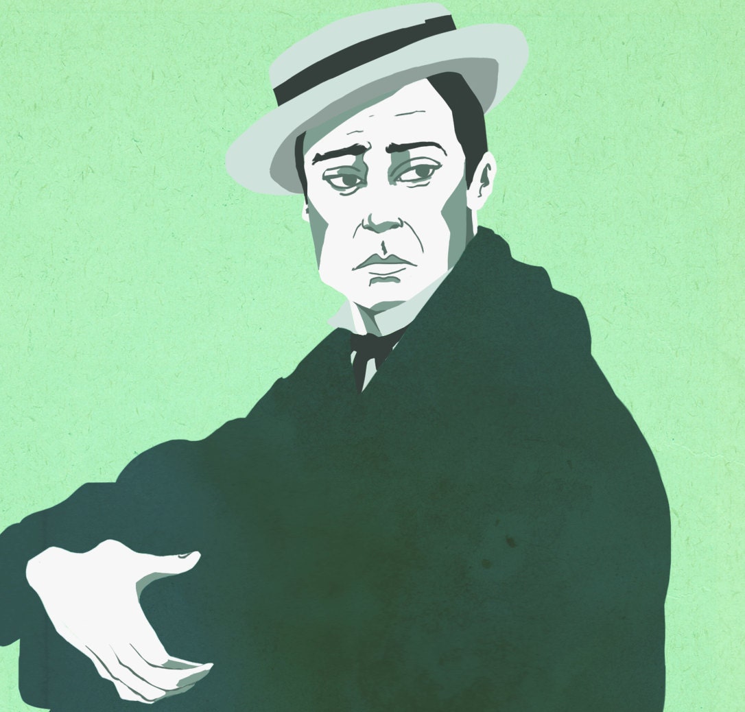 Buster Keaton Digital Portrait Print
