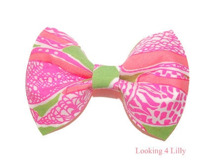 Fabric Hair Bow Lilly Pulitzer fabric hair Bow Lilly Pulitzer Hair Clip Preppy Hair Bow