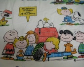 Peanuts (Snoopy and Charlie Brown) - Vintage Bed Sheet Fat Quarter