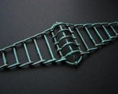 Patina Bracelet - Armor Jewelry - Green Patina Cage Bracelet - Handmade Copper Jewelry