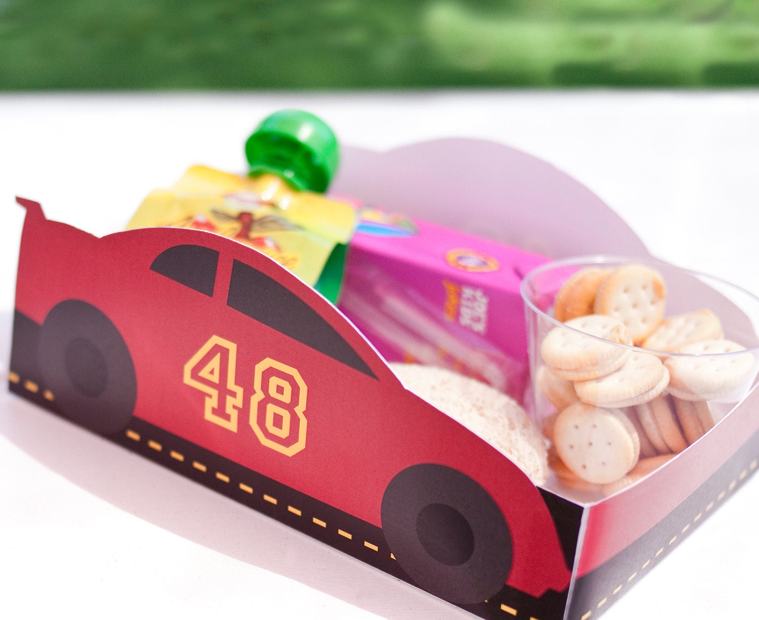 Red Race Car Printable LUNCH / SNACK TRAY - Instant Download pdf Il_570xn