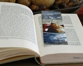 Bird BOOKMARK bird Pack II animal bookmark animal Watercolor prints art flower bookmark, brown bird, blue bird, and pear fruit bookmark)