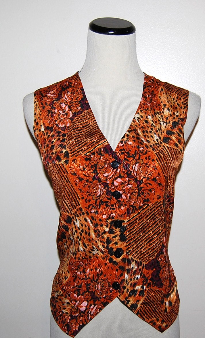 Vintage Exotic Rose Vest