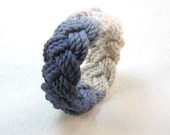 navy and white cotton dip dyed turks head knot rope bracelet 2113