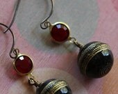 Hot Red & Velvet Black  dangles