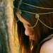 Chain Headpiece Headband Hair Piece Gypsy Bohemian Hipster Boho Bronze Emerald Crystal Charm DrapesBridal  Jewelry