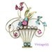 Vintage Brooch Harry Iskin Floral Basket Rhinestone