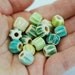 Handmade Ceramic Chevron Bead Sets 8 Pairs Made To Order You PIck The Color Palette