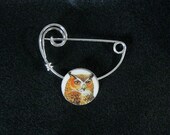 Owl Brooch shawl pin Silver OWLS Birds