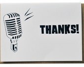 Thank You Cards Letterpress Printed Music Microphone