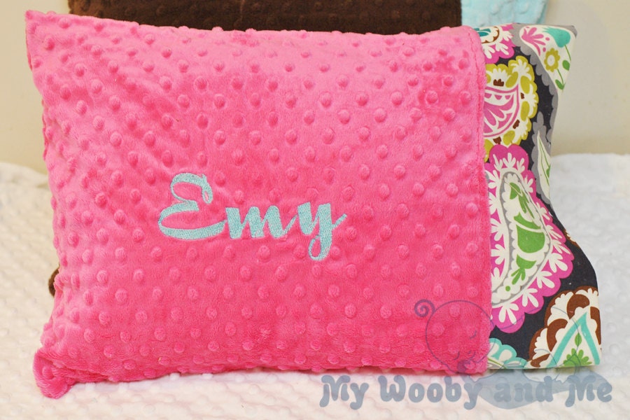 Toddler Minky Pillowcase - Toddler Pillow - YOU CHOOSE FABRICS - Personalization Included