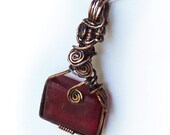 Ruby Red Recycled Glass Pendant
