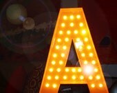 DOUBLE CHANNEL Large Huge Movie Vintage Marquee Art  bulb channel any letter Light Up Vintage Indoor
