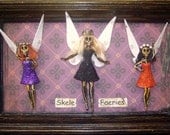 The "Princess Skele-Faeries" a Dia De Los Muertos Day of the Dead Shadowbox Calavera shrine fairy faerie skeleton