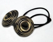 Ponytail Holder Hair Accessory - Earthtone Circles