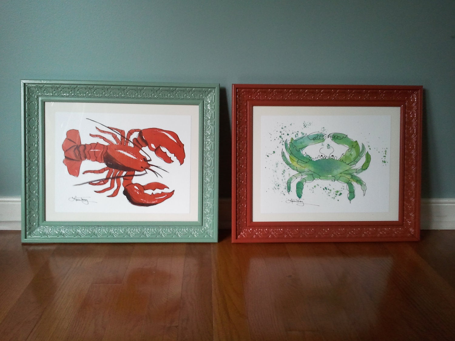 Red Lobster Watercolor Print